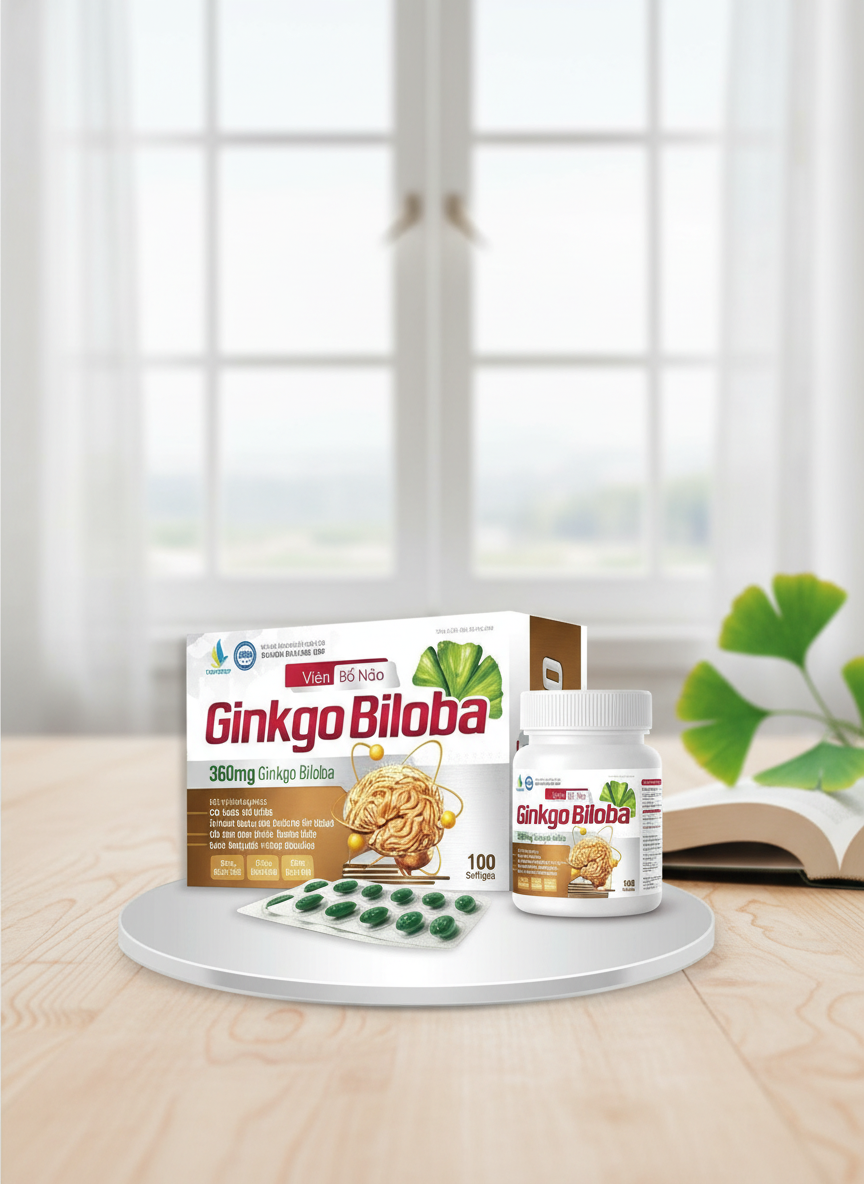 Viên Bổ Não Ginkgo Biloba 360mg Choline TSA Group - Hỗ trợ tăng cường trí nhớ cho sức khỏe
