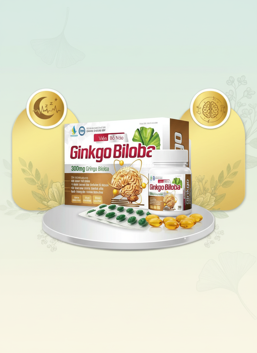 Viên Bổ Não Ginkgo Biloba 360mg Choline TSA Group - Giải Pháp Tăng Cường Trí Nhớ Toàn Diện